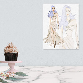 Lienzo Modelo de moda de acuarela de voz