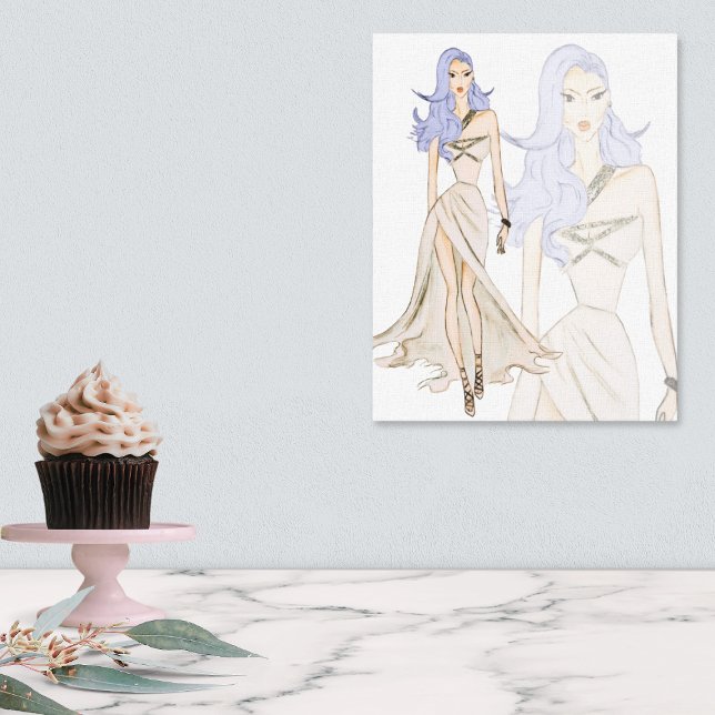 Lienzo Modelo de moda de acuarela de voz (Subido por el creador)