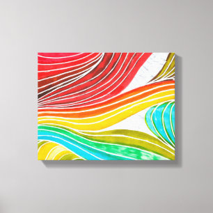 Lienzo Modelo de onda dibujado por las pinturas de la