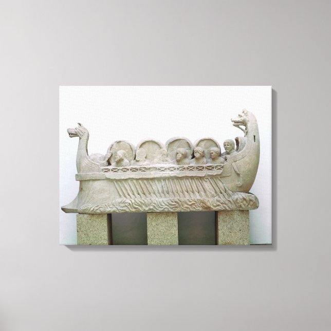 Lienzo Modelo de un buque que transporte vino en el (Anverso)