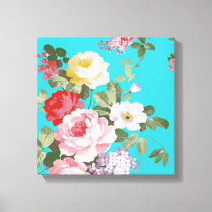 Lienzo Modelo floral rosado de moda elegante de los rosas