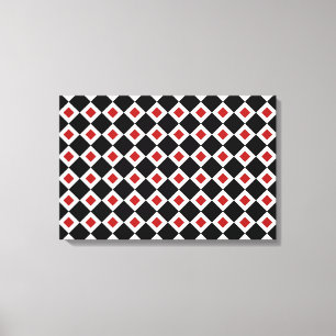 Lienzo Modelo negro, blanco, rojo del diamante