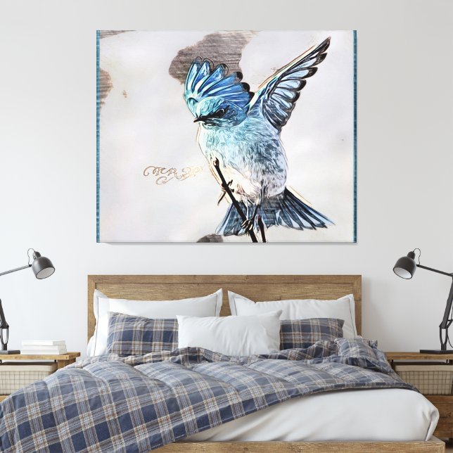 Lienzo Modelos de aves: Mountain Bluebird 01-02 (Insitu(Dormitorio))