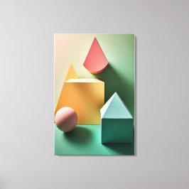 Lienzo Modern 3D Abstract Minimalist Shapes Canvas Art