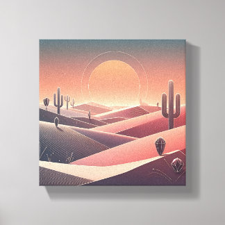 Lienzo Modern Abstract Desert Landscape - Geometric Sunse