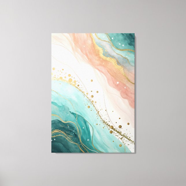 Lienzo Modern Abstract Watercolor Wall Art (Anverso)