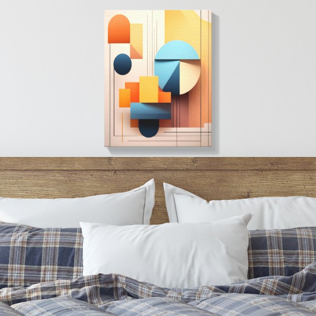 Lienzo Modern Bauhaus Geometric 3D Abstract Art Gallery (Insitu(Dormitorio))