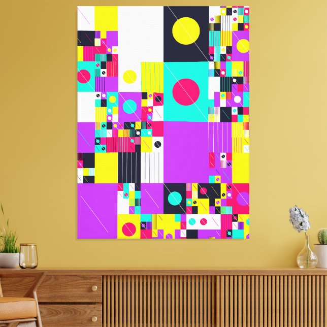 Lienzo Modern Bauhaus Geometric Pattern  (Insitu (Sala de estar))