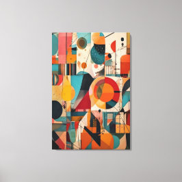 Lienzo Modern Bauhaus Geometric Teal&Orange Abstract Art
