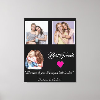 Lienzo Modern Best Friends Photo Grid Keepsake Gift Plaqu