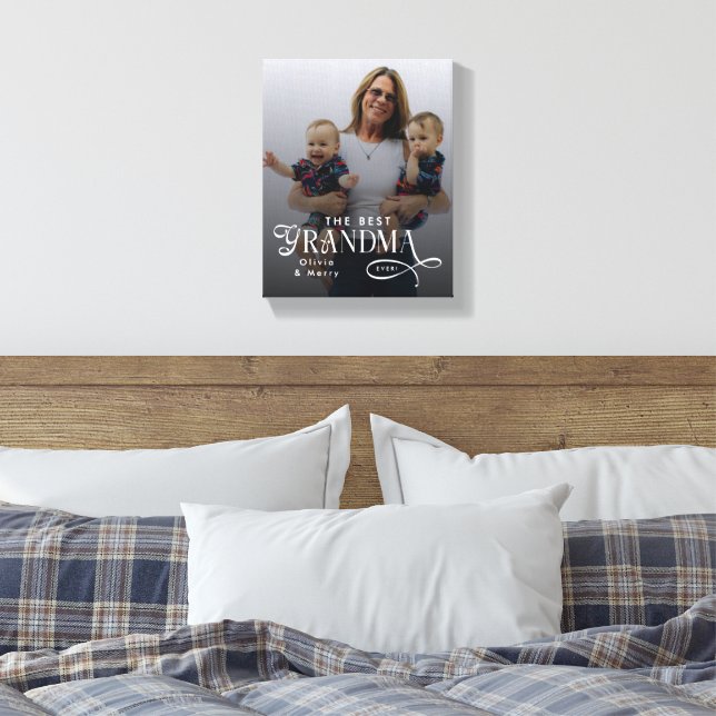 Lienzo Modern Best Grandma Ever Photo Personalized (Insitu(Dormitorio))