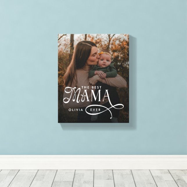 Lienzo Modern Best Mama Ever Photo Mothers Day Gifts (Insitu (piso de madera))