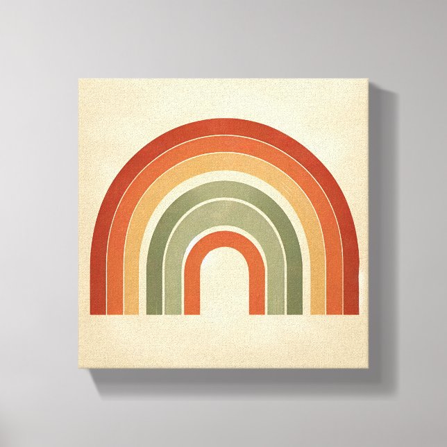 Lienzo Modern Boho Rainbow Art - Minimalist Terracotta an (Anverso)