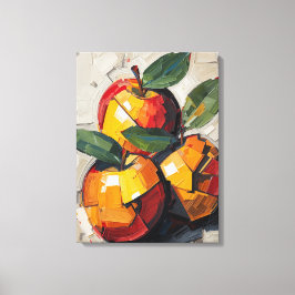Lienzo Modern Cubism Apple Canvas Art – Vibrant Abstract 