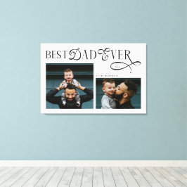 Lienzo Modern Elegant Best Dad Ever 2 Photos Fathers Day