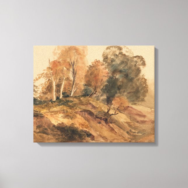 Lienzo Modern Farmhouse Fall Autumn Landscape Painting (Anverso)