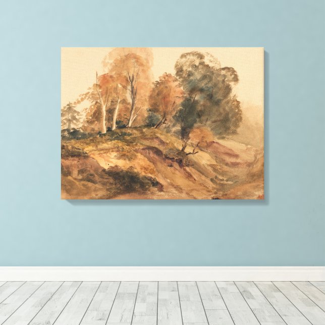 Lienzo Modern Farmhouse Fall Autumn Landscape Painting (Insitu (piso de madera))