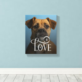 Lienzo Modern Love Custom Boxer Dog Pets Photo Monogram