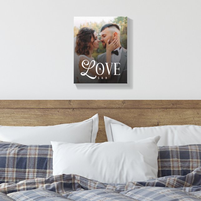 Lienzo Modern Love Custom Wedding Photo Couples Monogram (Insitu(Dormitorio))