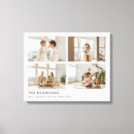 Lienzo Modern Minimal 4 Photo Custom Family Name