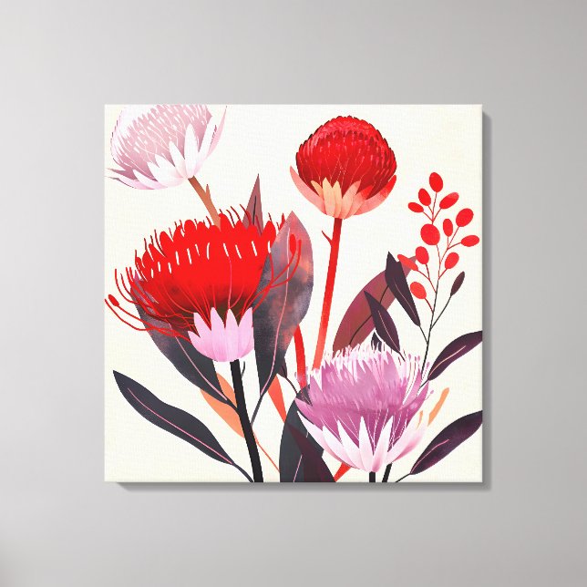 Lienzo Modern Minimalist Boho Floral Botanical (Anverso)