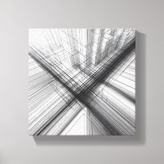 Lienzo Modern Minimalist Urban Wireframe - Abstract 3D 
