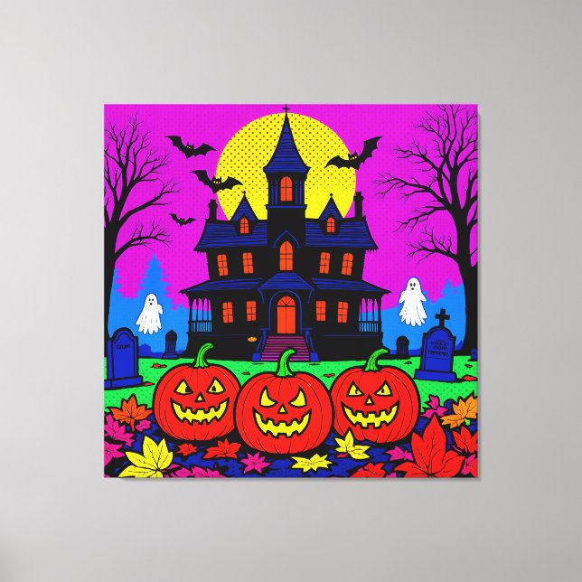 Lienzo Modern Pop Art Halloween (Anverso)