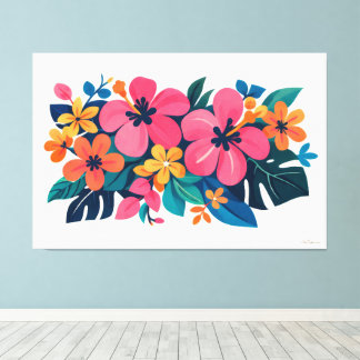 Lienzo Modern retro tropical flora 02