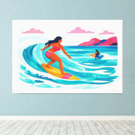Lienzo Modern retro tropical surf 02