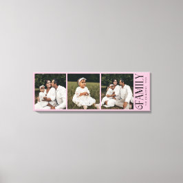 Lienzo Modern Script Family Custom 3 Photos Name 