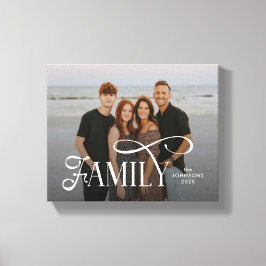 Lienzo Modern Script Family Custom Photo Name 