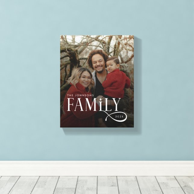 Lienzo Modern Script Family Custom Photo Name  (Insitu (piso de madera))