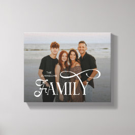 Lienzo Modern Script Family Custom Photo Name 