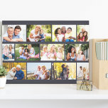 Lienzo Moderna tela estirada de 12 cuadros de imágenes en<br><div class="desc">Impresión de lienzo estirado personalizado con 12 fotos propias. El collage moderno de fotos en forma de rejilla de mampostería se coloca sobre un fondo gris que puedes editar, para que se adapte a tu decoración de casa, haciendo clic en 'personalizar más lejos' (o simplemente envíame un mensaje para obtener...</div>