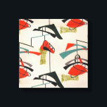 Lienzo Moderna tela estirada de tela atómica de mediados<br><div class="desc">Cada día puede ser una explosión del pasado con este lienzo estirado de inspiración moderna de mediados de siglo. El diseño presenta una réplica de un patrón vintage de tejido móvil atómico. El fondo es de color azul, naranja, verde y negro, con formas de arte moderno. Este es el arte...</div>