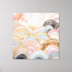 Lienzo Moderna y abstracta luz pastel rosa y beige