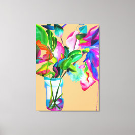 Lienzo Moderna y colorida vida floral acuarela Art