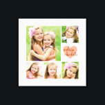 Lienzo Moderna y elegante foto personalizada del corazón<br><div class="desc">Elegante y moderna plantilla de fotos con tus fotos favoritas. Contiene 5 ranuras cuadradas para fotos. Ideal para hermanas, hijas y mejores amigos. ¡Ideas de regalo perfectas para el día de la madre y el cumpleaños! Personalízalo con nombres de chicas o monogramas. Marco blanco y corazón rosa claro. ***OBSERVE que...</div>