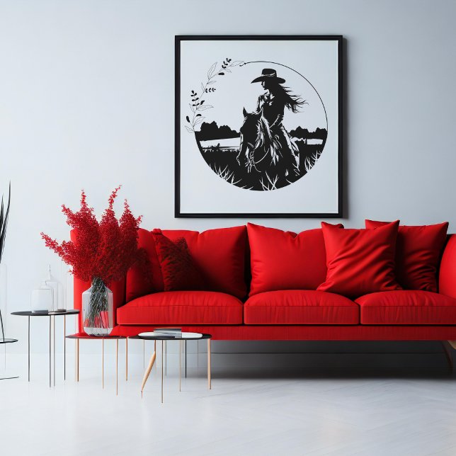 Lienzo Moderna y elegante gallina ecuestre de flores (Subido por el creador)