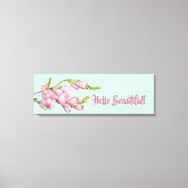 Lienzo Modernas flores de cerezo Mint Green Hola Hermoso!