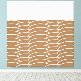 Lienzo Modernas olas Mocha marrón Art Deco