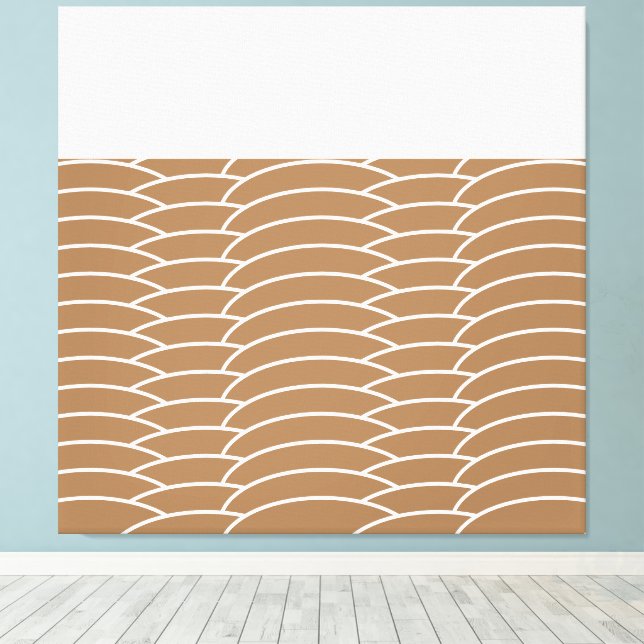 Lienzo Modernas olas Mocha marrón Art Deco (Insitu (piso de madera))