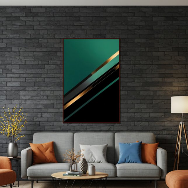 Lienzo Modernidad en Verde y Dorado (Subido por el creador)