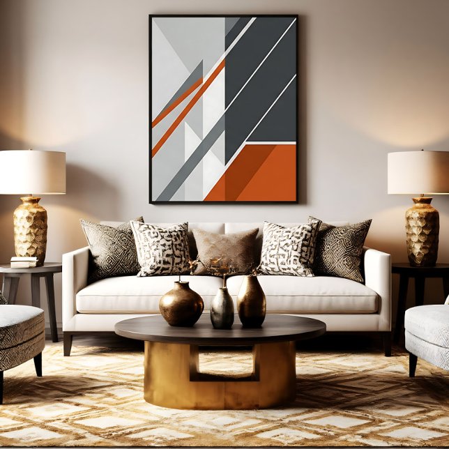 Lienzo Moderno Abstracto Óxido Naranja Gris (Subido por el creador)