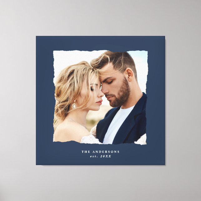 Lienzo Moderno boda fotográfico personalizado en. (Anverso)