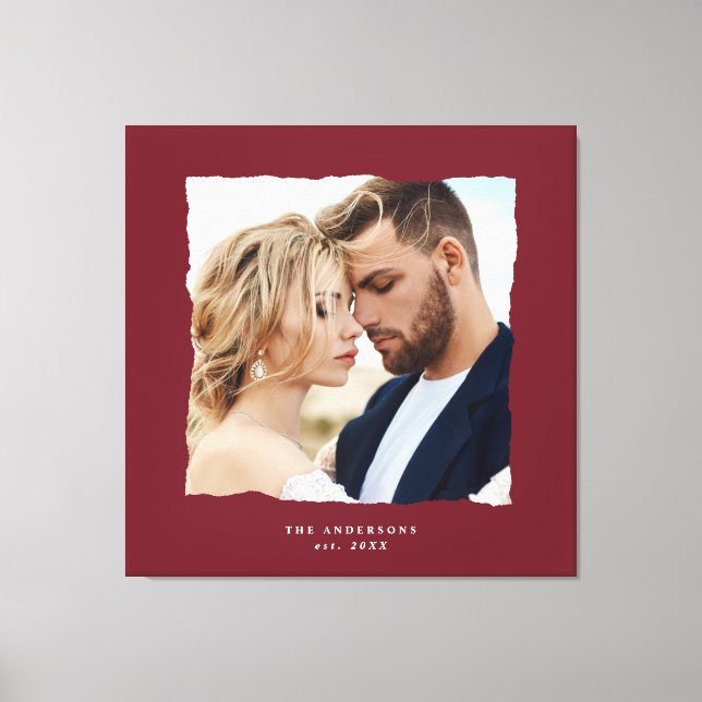 Lienzo Moderno boda fotográfico personalizado en. (Anverso)