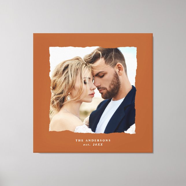 Lienzo Moderno boda fotográfico personalizado en. (Anverso)