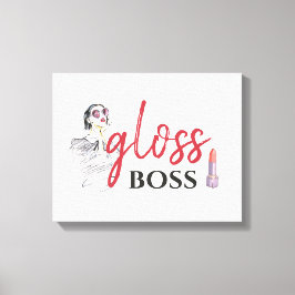 Lienzo Moderno Gloss Boss Chica Black Red Funny Art