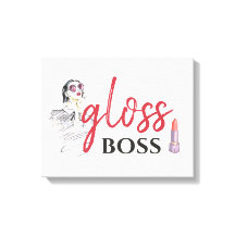 Moderno Gloss Boss Chica Black Red Funny Art