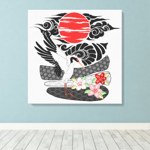 Lienzo Moderno Irezumi Art Tsuru